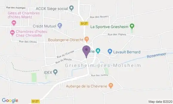 Localisation Crédit Mutuel Agence de Griesheim