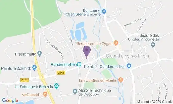 Localisation Crédit Mutuel Agence de Gundershoffen
