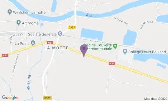 Localisation Société Générale Agence de Cuise la Motte