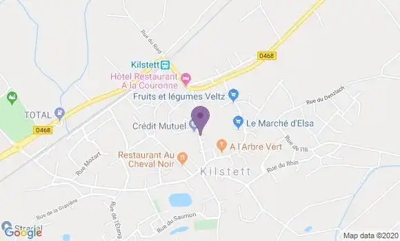 Localisation Crédit Mutuel Agence de Kilstett