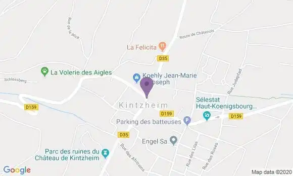Localisation Crédit Mutuel Agence de Kintzheim