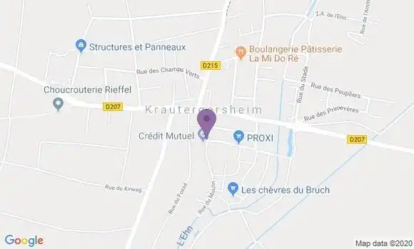 Localisation Crédit Mutuel Agence de Krautergersheim