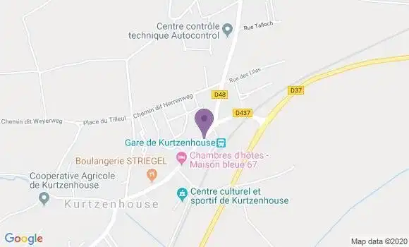 Localisation Crédit Mutuel Agence de Kurtzenhouse