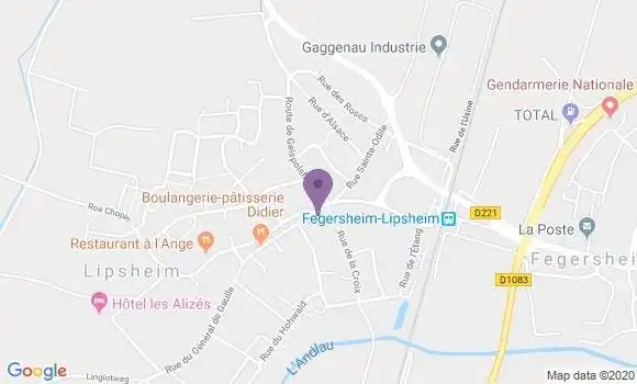 Localisation Crédit Mutuel Agence de Lipsheim