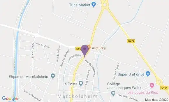 Localisation Crédit Mutuel Agence de Marckolsheim