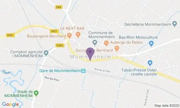 Localisation Crédit Mutuel Agence de Mommenheim