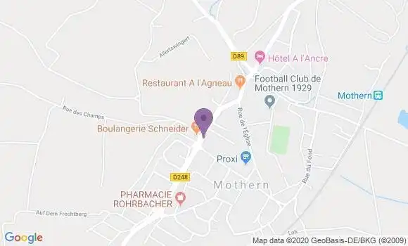 Localisation Crédit Mutuel Agence de Mothern
