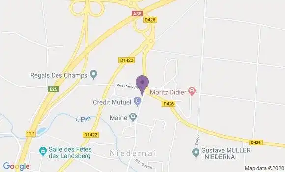 Localisation Crédit Mutuel Agence de Niedernai