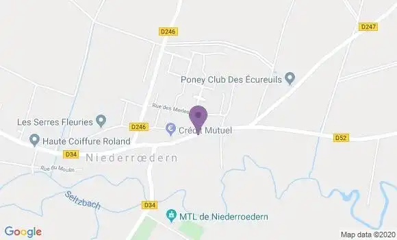 Localisation Crédit Mutuel Agence de Niederroedern
