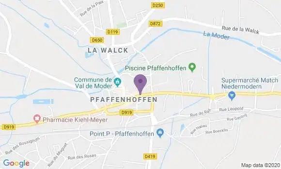 Localisation Crédit Mutuel Agence de Pfaffenhoffen