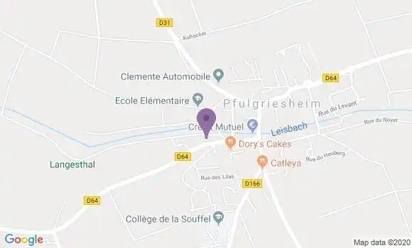 Localisation Crédit Mutuel Agence de Pfulgriesheim