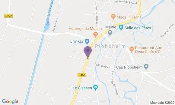 Localisation Crédit Mutuel Agence de Plobsheim