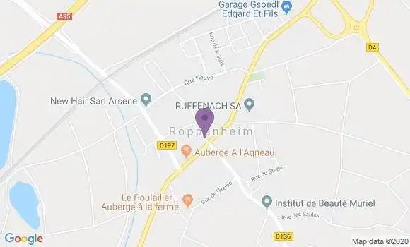 Localisation Crédit Mutuel Agence de Roppenheim