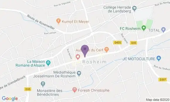 Localisation Crédit Mutuel Agence de Rosheim