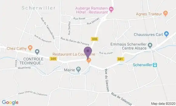 Localisation Crédit Mutuel Agence de Scherwiller