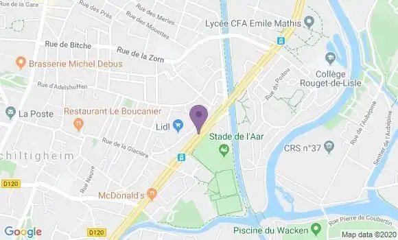 Localisation Crédit Mutuel Agence de Schiltigheim
