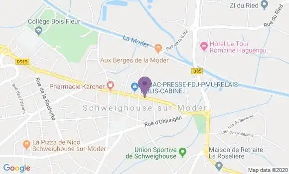 Localisation Crédit Mutuel Agence de Schweighouse sur Moder