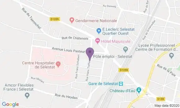 Localisation Crédit Mutuel Agence de Sélestat Heyden
