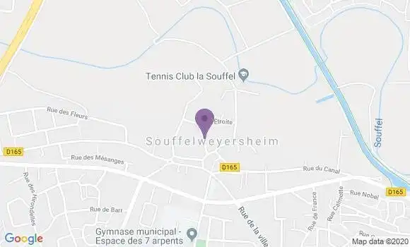 Localisation Crédit Mutuel Agence de Souffelweyersheim