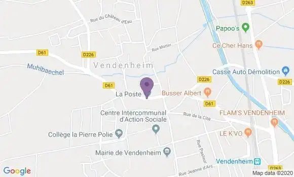 Localisation Crédit Mutuel Agence de Vendenheim
