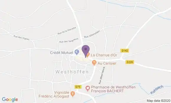 Localisation Crédit Mutuel Agence de Westhoffen