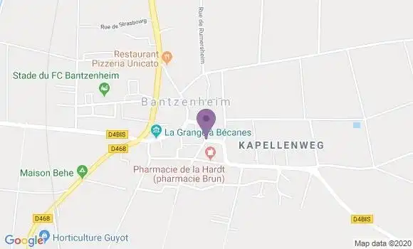 Localisation Crédit Mutuel Agence de Bantzenheim