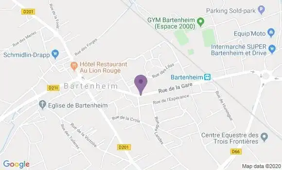 Localisation Crédit Mutuel Agence de Bartenheim