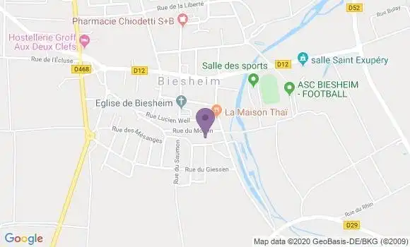 Localisation Crédit Mutuel Agence de Biesheim