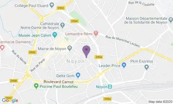 Localisation Société Générale Agence de Noyon