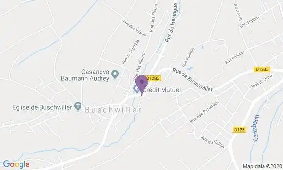 Localisation Crédit Mutuel Agence de Buschwiller