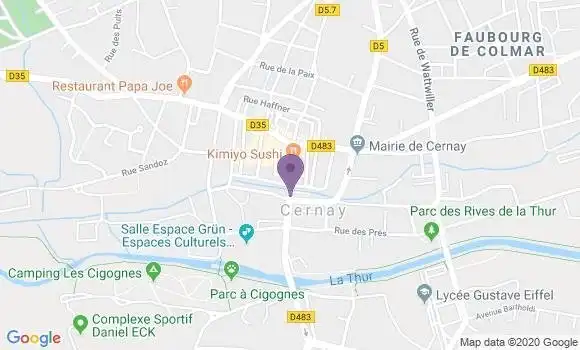 Localisation Crédit Mutuel Agence de Cernay