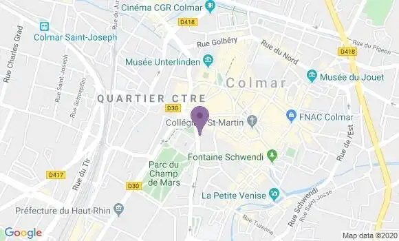 Localisation Crédit Mutuel Agence de Colmar