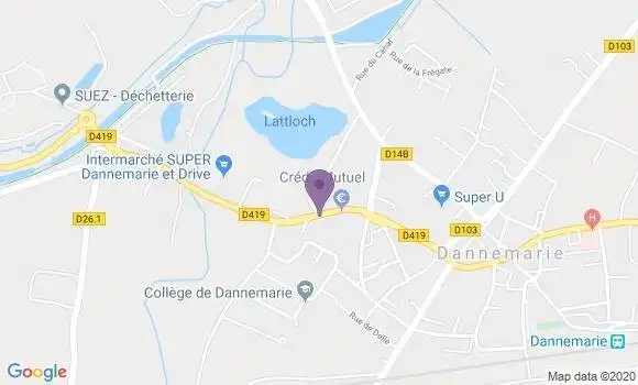 Localisation Crédit Mutuel Agence de Dannemarie