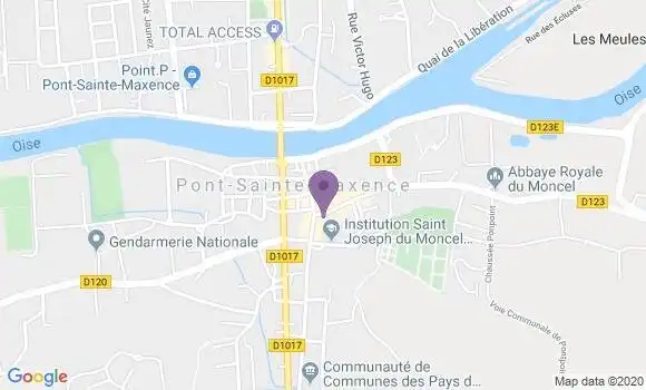Localisation Société Générale Agence de Pont Sainte Maxence