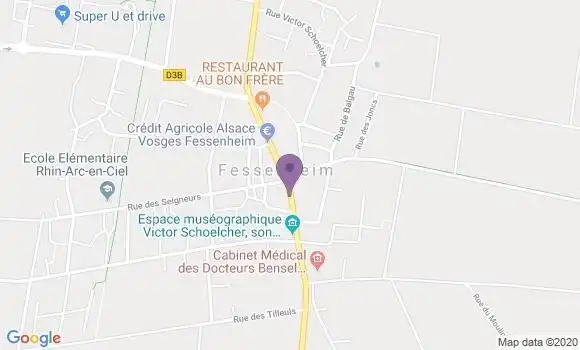 Localisation Crédit Mutuel Agence de Fessenheim