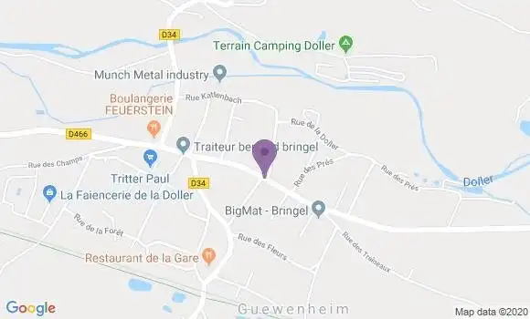 Localisation Crédit Mutuel Agence de Guewenheim