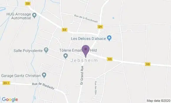 Localisation Crédit Mutuel Agence de Jebsheim