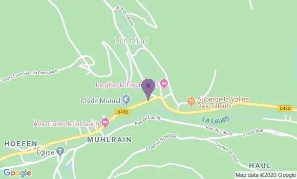 Localisation Crédit Mutuel Agence de Linthal