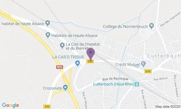 Localisation Crédit Mutuel Agence de Lutterbach