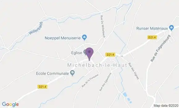 Localisation Crédit Mutuel Agence de Michelbach le Haut