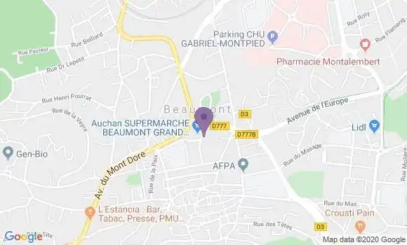 Localisation Société Générale Agence de Beaumont