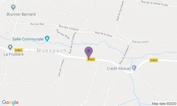 Localisation Crédit Mutuel Agence de Muespach