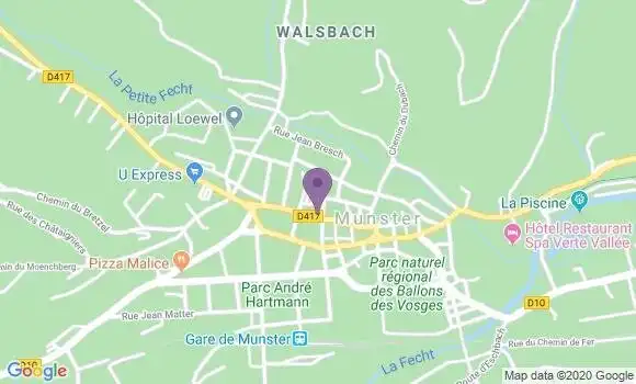 Localisation Crédit Mutuel Agence de Munster