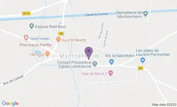 Localisation Crédit Mutuel Agence de Muntzenheim