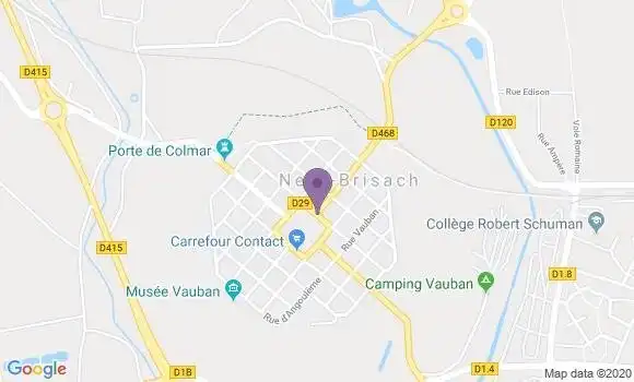 Localisation Crédit Mutuel Agence de Neuf Brisach