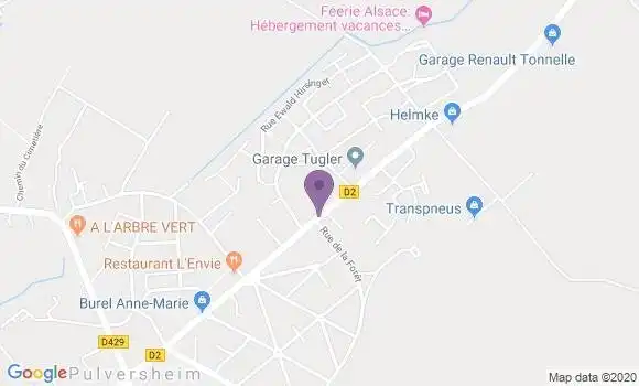 Localisation Crédit Mutuel Agence de Pulversheim