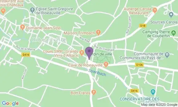 Localisation Crédit Mutuel Agence de Ribeauville