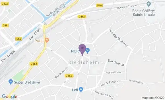 Localisation Crédit Mutuel Agence de Riedisheim
