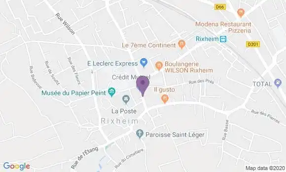 Localisation Crédit Mutuel Agence de Rixheim