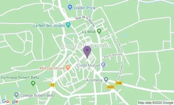 Localisation Crédit Mutuel Agence de Soultz Haut Rhin